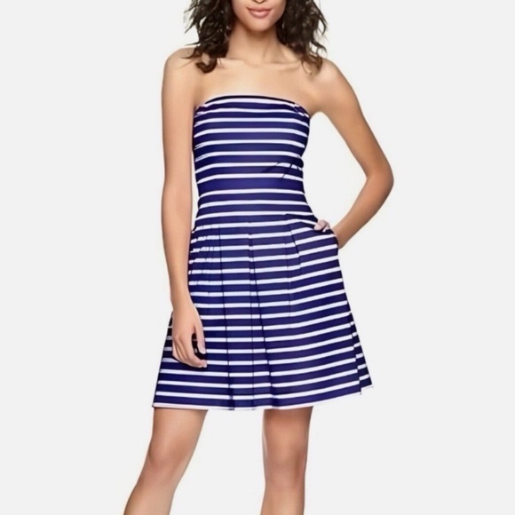 GAP Dresses & Skirts - GAP Designed & Crafted Blue and White Striped Strapless Dress - Size 4